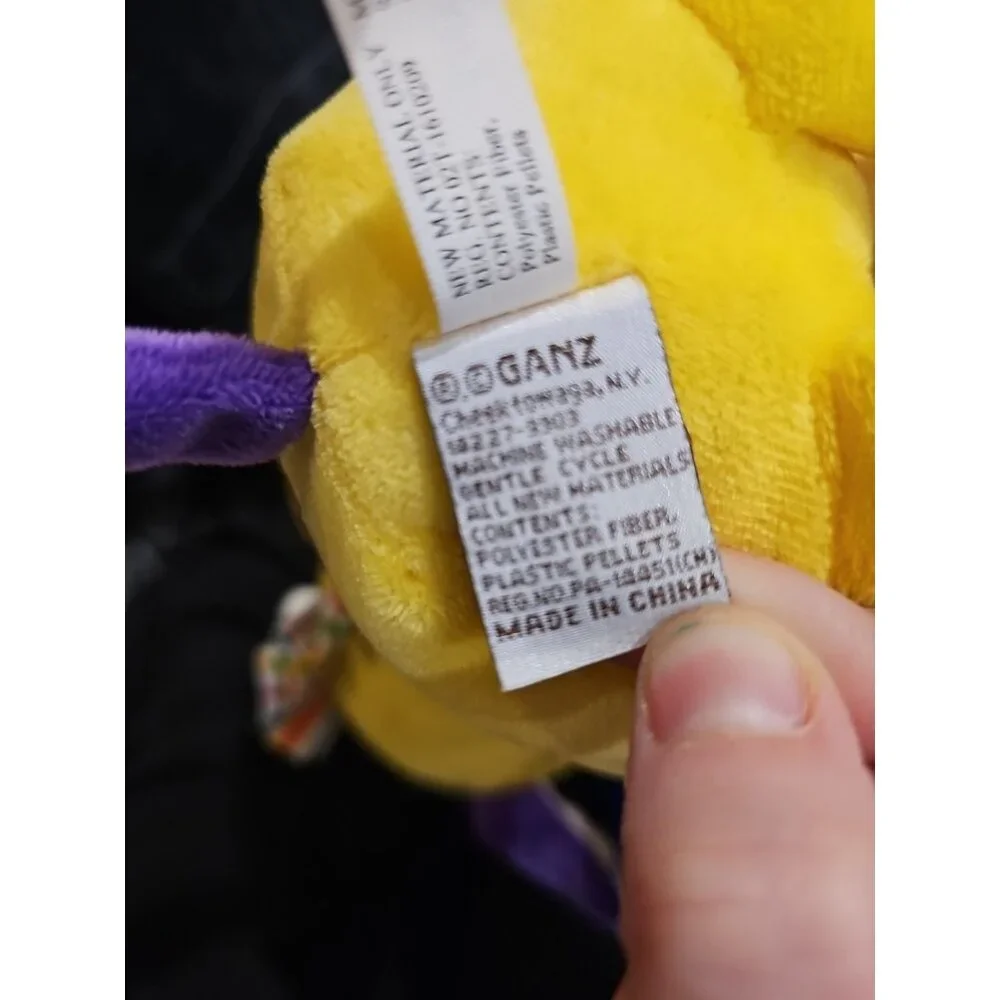 Baby Ganz Soft & Simple Giraffe Plush Stuffed Animal Yellow Rainbow Stripes 2015